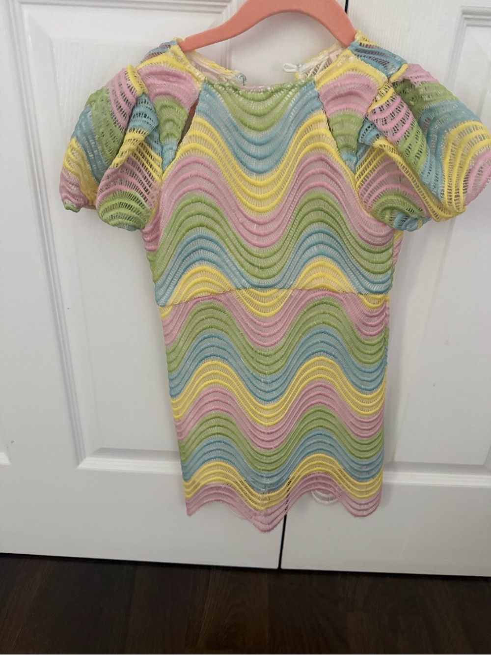 Marlo-Pastel Wave Knit Mini Dress